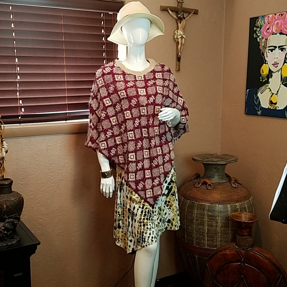 Handmade Mexican style poncho